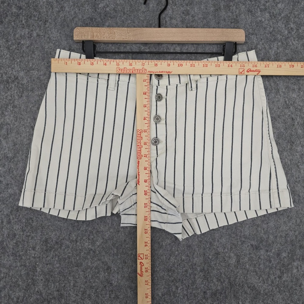 Sincerely Jules Shorts Juniors 11/30‎ Cream Navy Striped Button Front Chino - Picture 5 of 10